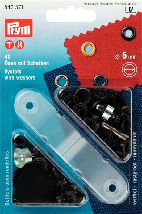 Öljetter 5mm Svart oxierad-färg 40 st