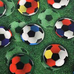 Färgglada fotbollarr - Trikåtyg