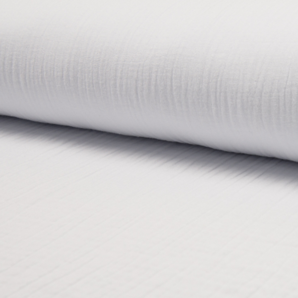 Solid color Muslin fabric White