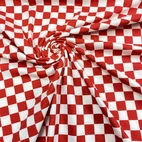 Röd/vit ruta, stor - Trikåtyg
