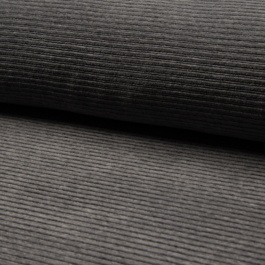 Plysch manchester - Mörk grå melange