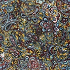 Paisley, ocra - Crepe Georgette
