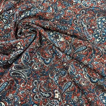 Paisley, terra - Crepe Georgette