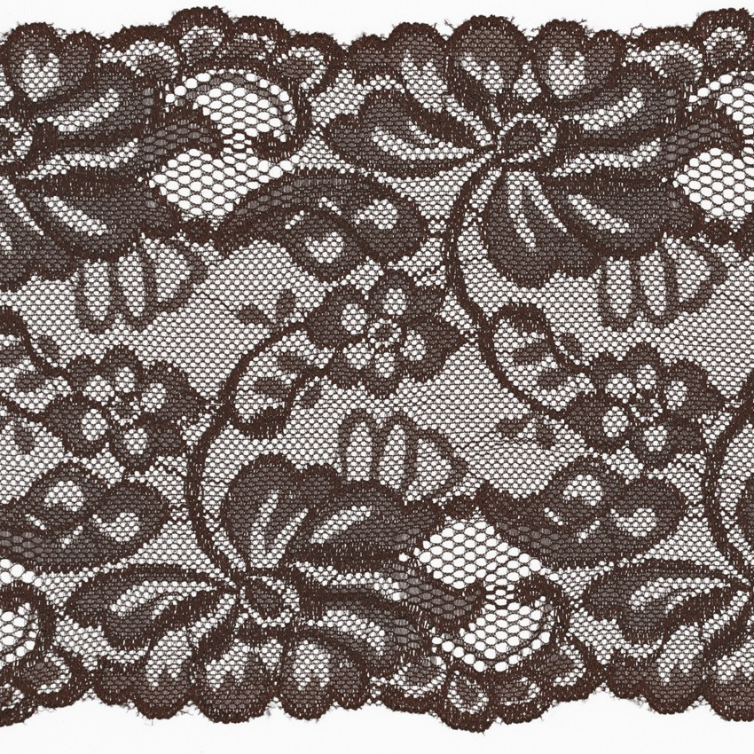 Brown - Elastisk spets, 15cm