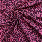 Leoprint, cerise - Trikåtyg