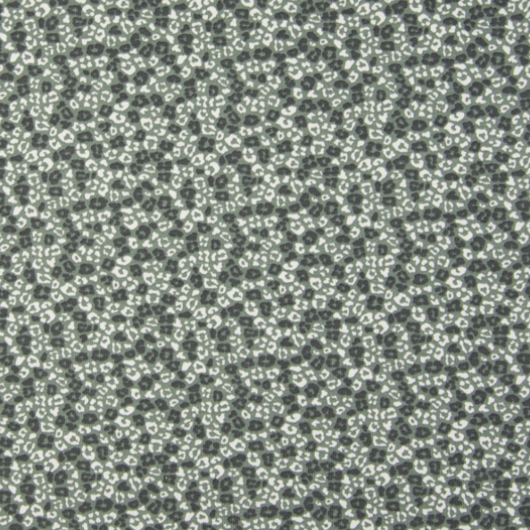 Mini Leoprint, Dusty green - Trikåtyg GOTS
