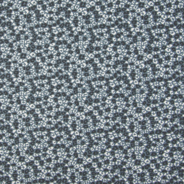Mini Leoprint, Dusty Blue - Knitted fabric GOTS