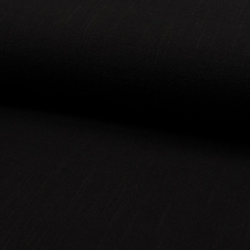 Svart - Tvättat linne/Viskos