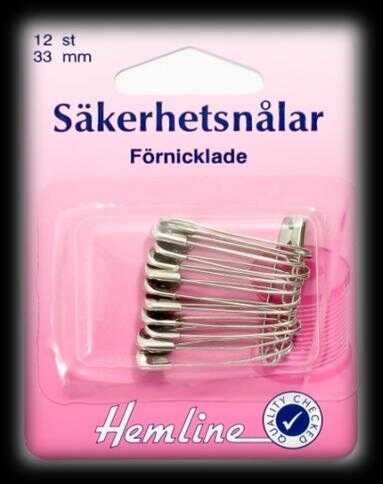 SÄKERHETSNÅLAR 33 MM FÖRNICKL