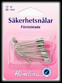 SÄKERHETSNÅLAR 37 MM FÖRNICKL.