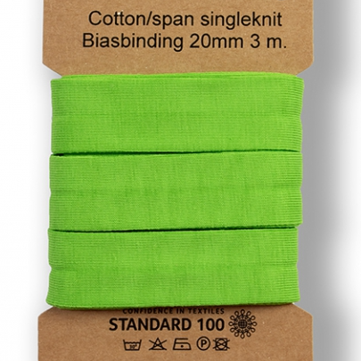 3m trikåkantband, färdigvikt - Lime