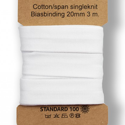 3m trikåkantband, färdigvikt - Optical white