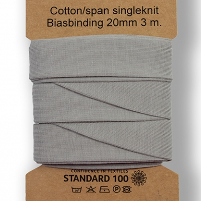3m trikåkantband, färdigvikt - Silver