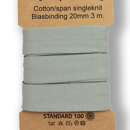 3m trikåkantband, färdigvikt - Dusty Mint