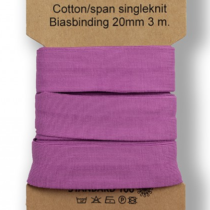 3m trikåkantband, färdigvikt - Violett