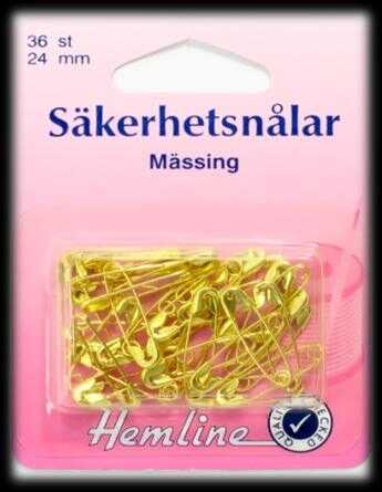 SÄKERHETSNÅLAR 22 MM MÄSSING
