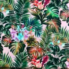 Djungel, rosa - Trikåtyg