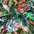 Djungel, rosa - Trikåtyg