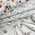 Digitaltryckt Muslin tyg - Lila-khaki