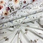 Digitaltryckt Muslin tyg - Lila-khaki