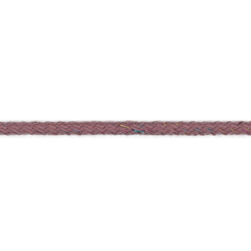 Anoraksnöre, Glitter, 5mm - Old rose