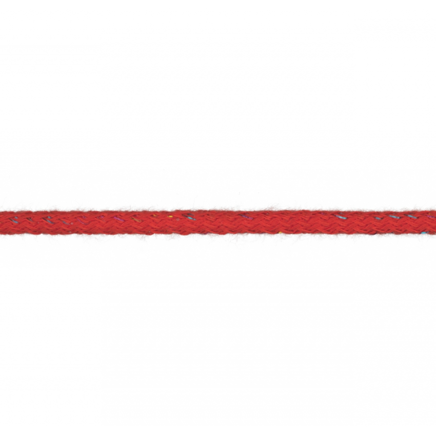 Anoraksnöre, Glitter, 5mm - Röd