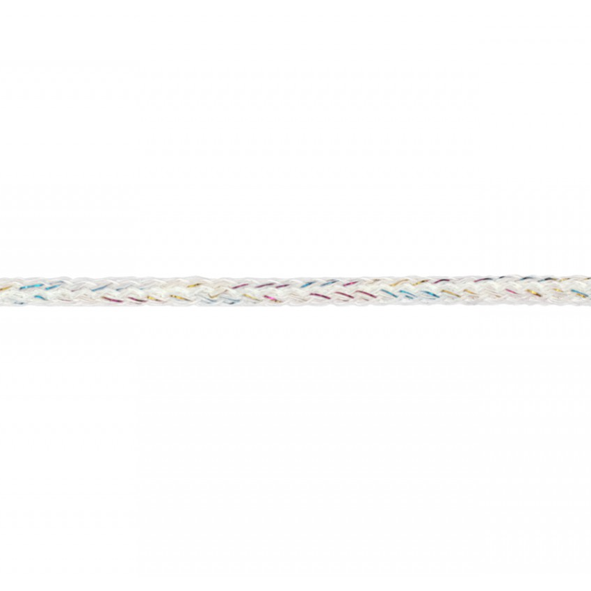 Anoraksnöre, Glitter, 5mm - Vit