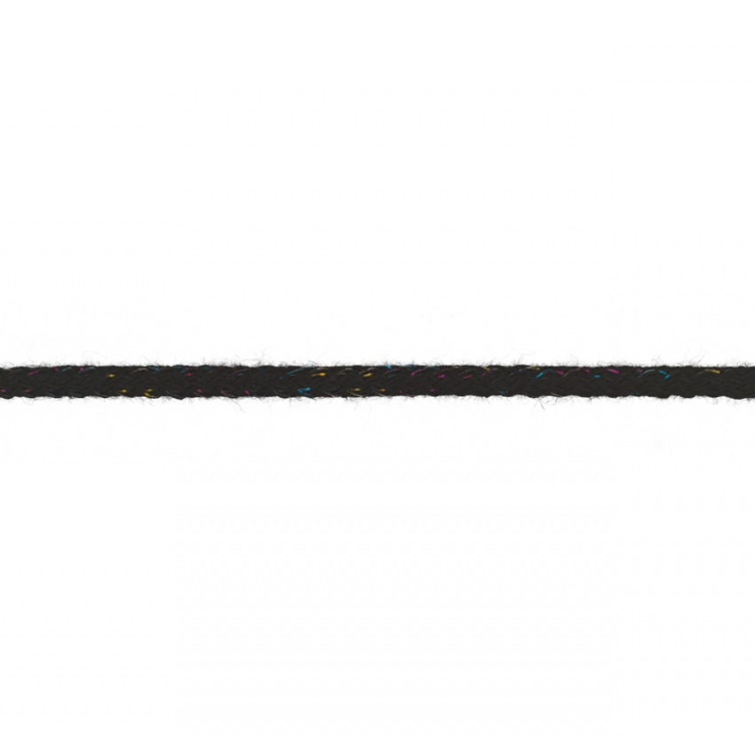 Anoraksnöre, Glitter, 5mm - Svart