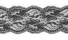 Svart - Elastisk spets, 100mm