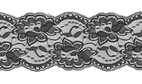 Svart - Elastisk spets, 100mm