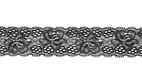 Svart - Elastisk spets, 30mm