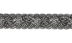 Svart - Elastisk spets, 30mm
