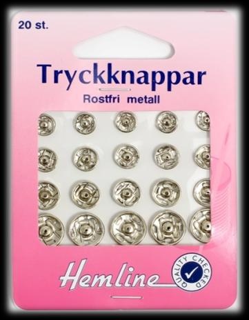Tryckknappar 20 st sort. förnicklade