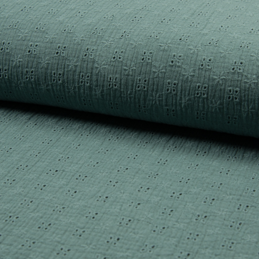 Broderat, Pale green - Muslin