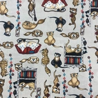 Katt liv, grå - Bomullstyg