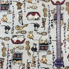 Katt liv, grå - Bomullstyg