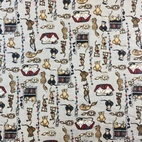 Katt liv, grå - Bomullstyg