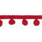 Pom-Pom band, 15mm - Röd