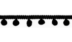 Pom-Pom band, 15mm - Svart
