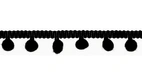 Pom-Pom band, 15mm - Svart