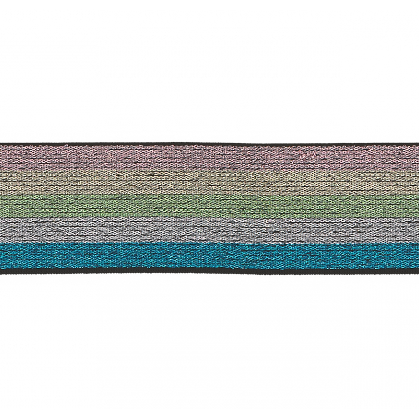 Regnbågsrandig, Pastell - Resår 40mm