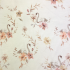 Swan and flower, old rose - Jogging GOTS
