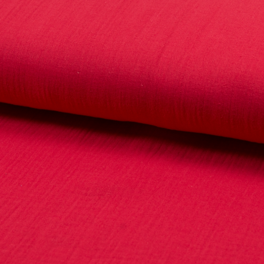 Enfärgad Muslin tyg - Röd