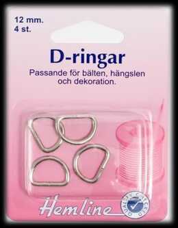 D-RING 4 x 12 MM FÖRNICKLAD