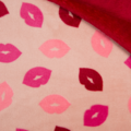 Dubbelsidig Fleece - Lips, dusty pink