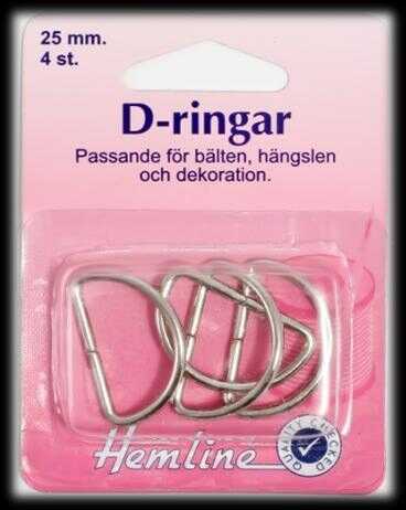 D-RING 4 x 25 MM FÖRNICKLAD