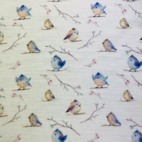 Digitaltryckt Muslin tyg - Little bird