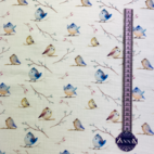 Digitaltryckt Muslin tyg - Little bird