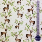 Digitaltryckt Muslin tyg - Deer