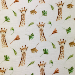 Digitaltryckt Muslin tyg - Giraffe